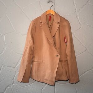 SPANX Perfect Asym Tailored Blazer XS Toffee One-Button Stretch Jacket NWT